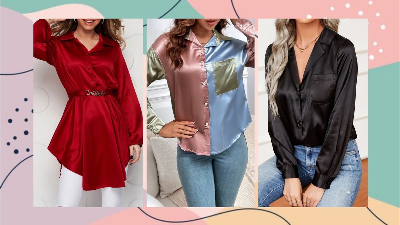very impressive and demanding Satin Silk blouse designs business woman 2022 || Satin Blouses Designs