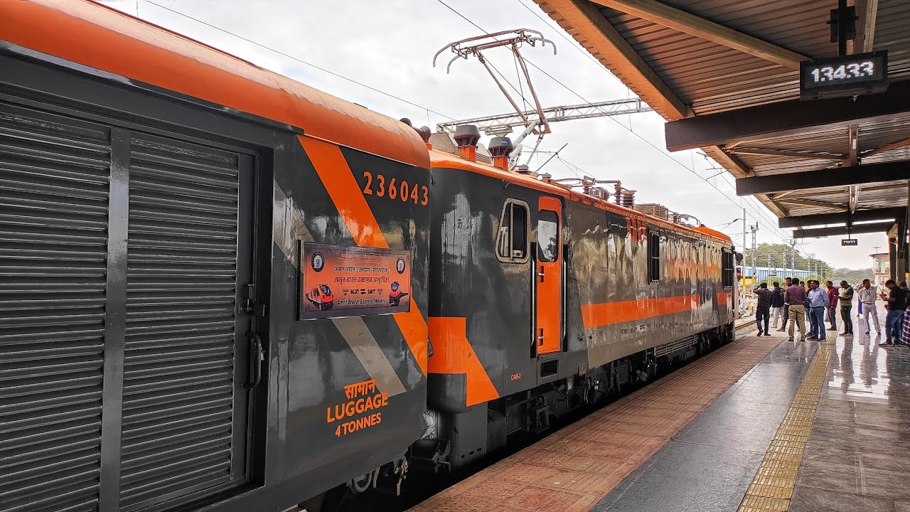 First run Bengaluru to Jolarpettai Journey || 13433/SMVT Bengaluru Malda Town Amrit Bharat Express