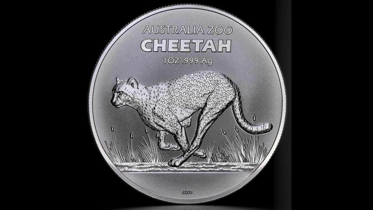 Серебряная монета 1oz Австралийский Зоопарк: Гепард 1$ 2021 (1oz Silver Australian Zoo: Cheetah)