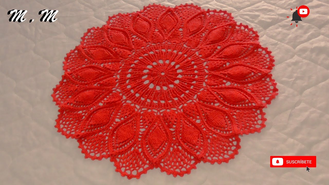TAPETE CON  PUNTO RELIEVE TEJIDO A CROCHET PASO A PASO (PARTE 1) | MANUALIDADES MARTINA