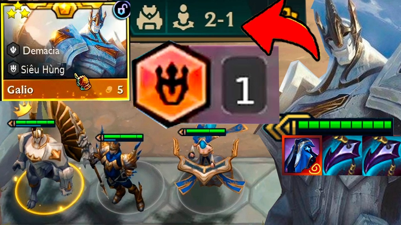2-1 CÓ GALIO 5 VÀNG ??? - LATE GAME DÁT VÀNG FULL ĐỘI HÌNH DEMACIA 3 SAO !!!