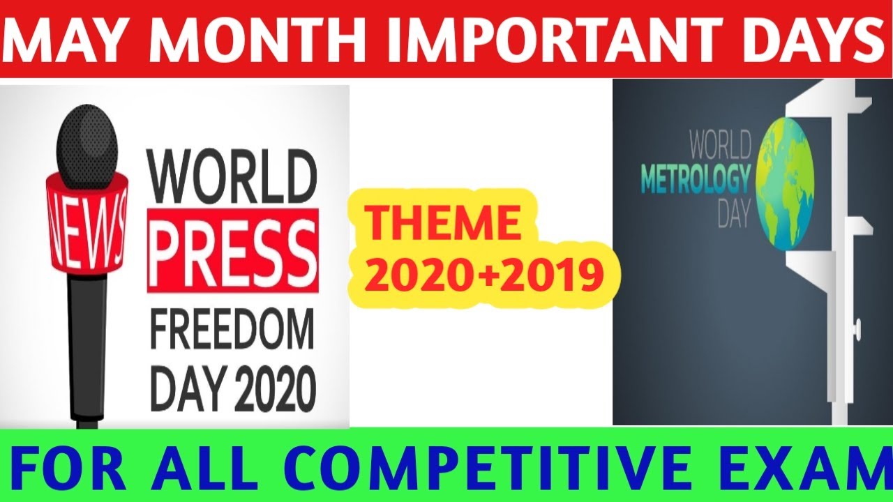 May Month|Important days and theme|Theme-2020+2019|May monthly current affairs| Exam join|