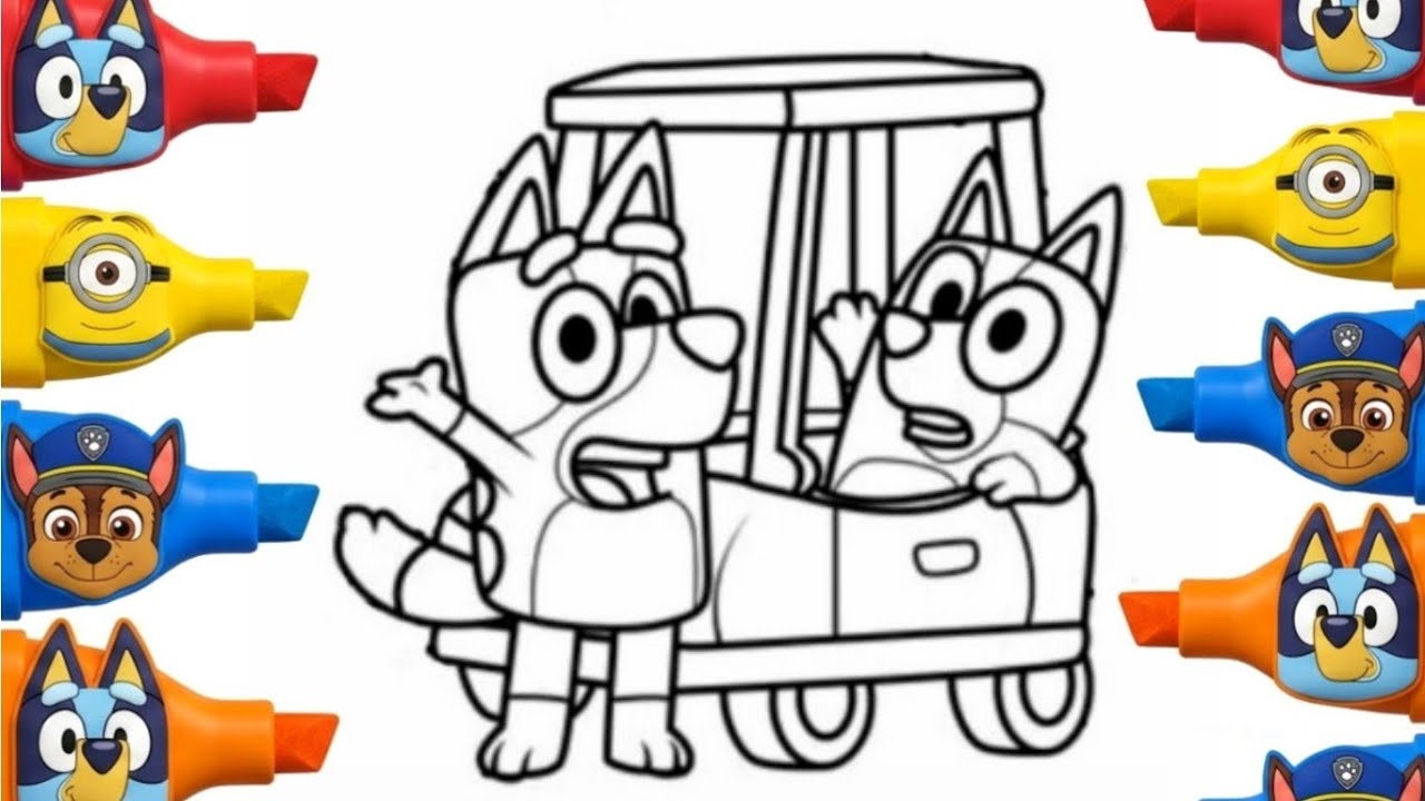 Easy Bluey Drawing | Step by Step Cartoon Drawing