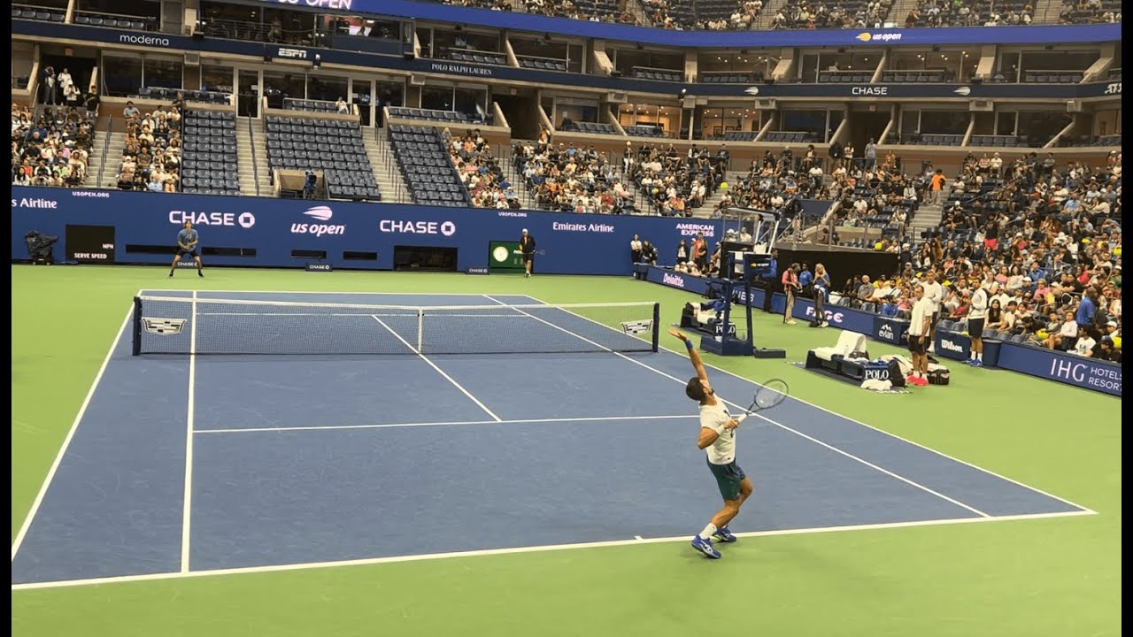 Novak Djokovic vs Alexander Zverev US Open 2023 HIGHLIGHTS Court Level Practice Set 60fps