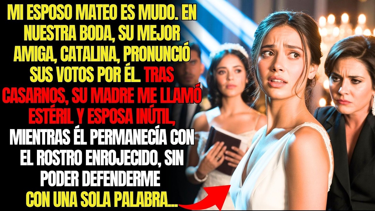 Mi esposo Mateo es mudo. En nuestra boda, su mejor amiga, Catalina, pronunció sus votos por él..