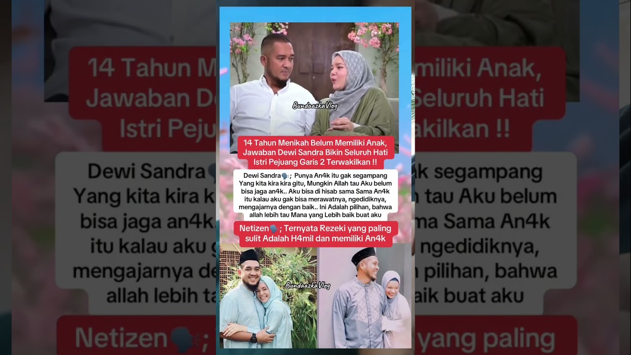 14 Tahun Menikah Tanpa Anak, Jawaban Dewi Sandra Bikin Netizen Terdiam! 😢 #keluargaartis#artis#love