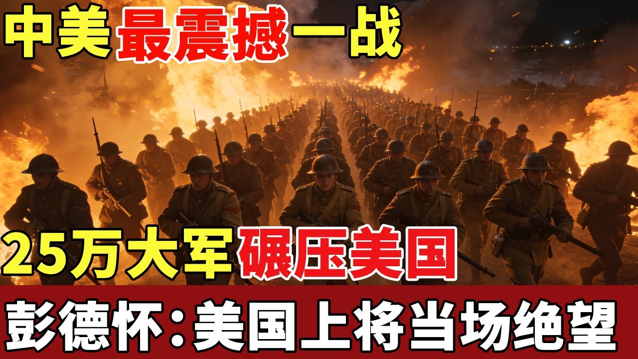 中美最震撼一战！25万大军碾压美国，彭德怀：方圆百里成废墟，美国上将当场绝望【历史档案】