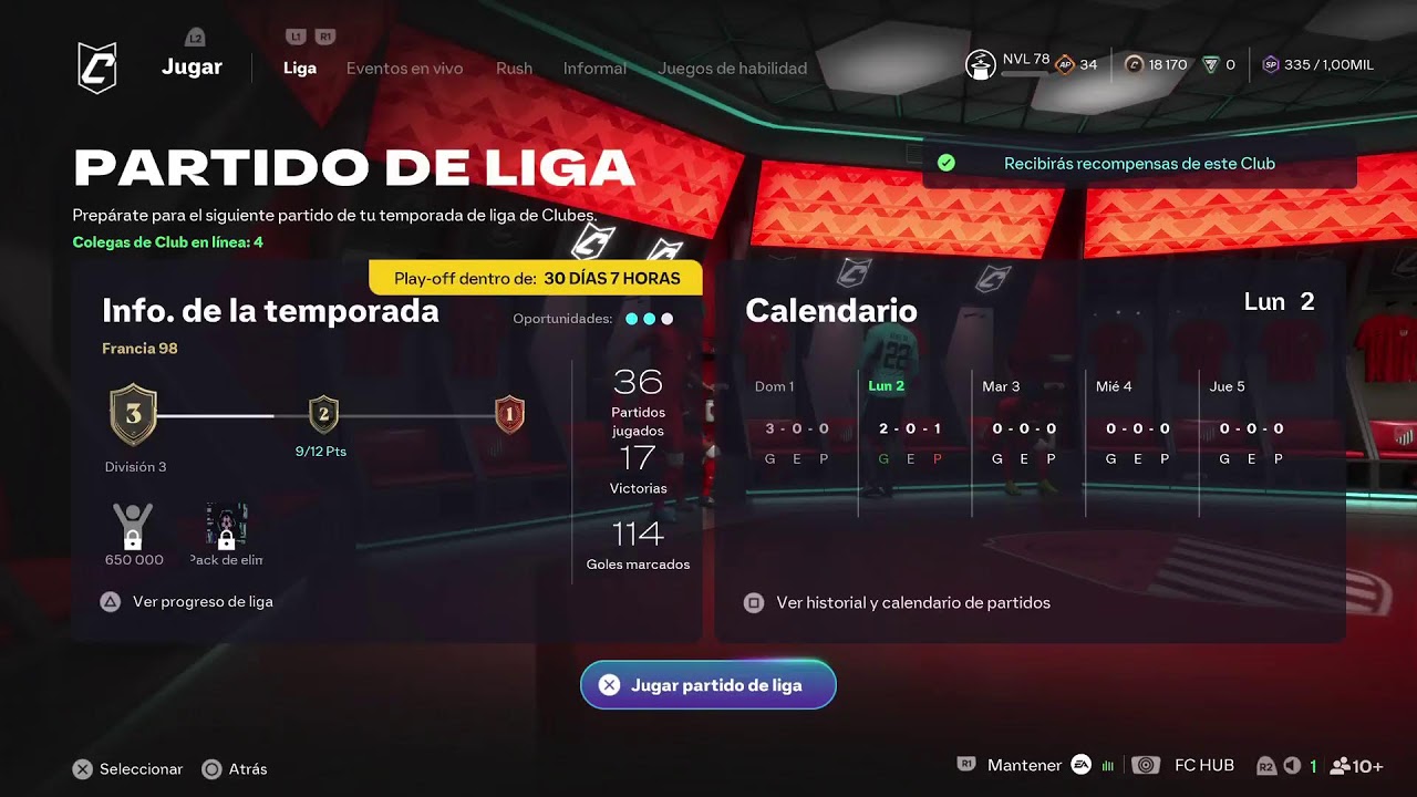 Jornadas de AFJ y VPL Wirdy FC clubes pro EAFC26 Online PS5