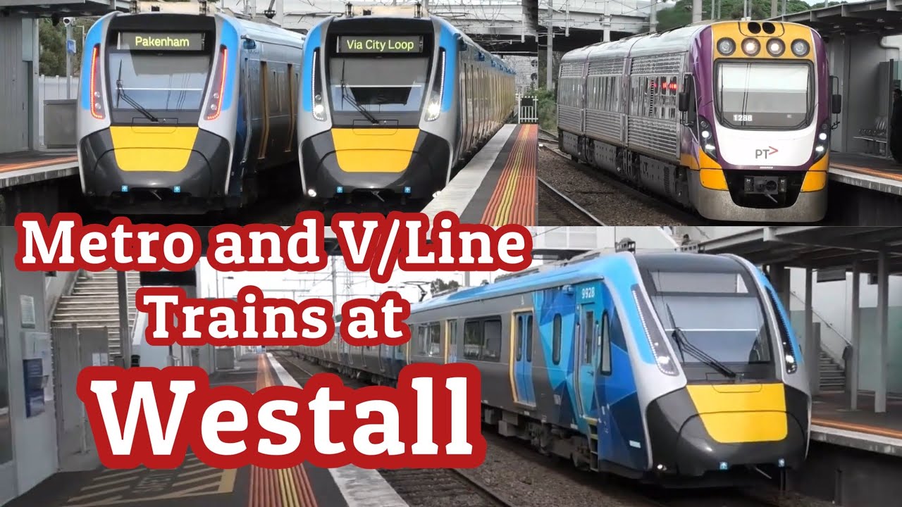 Metro and V/Line Trains at Westall