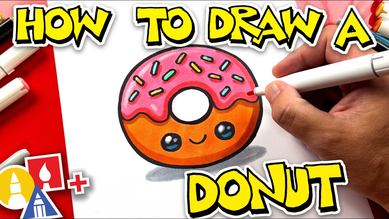 How To Draw A Funny Cake Donut With Shading