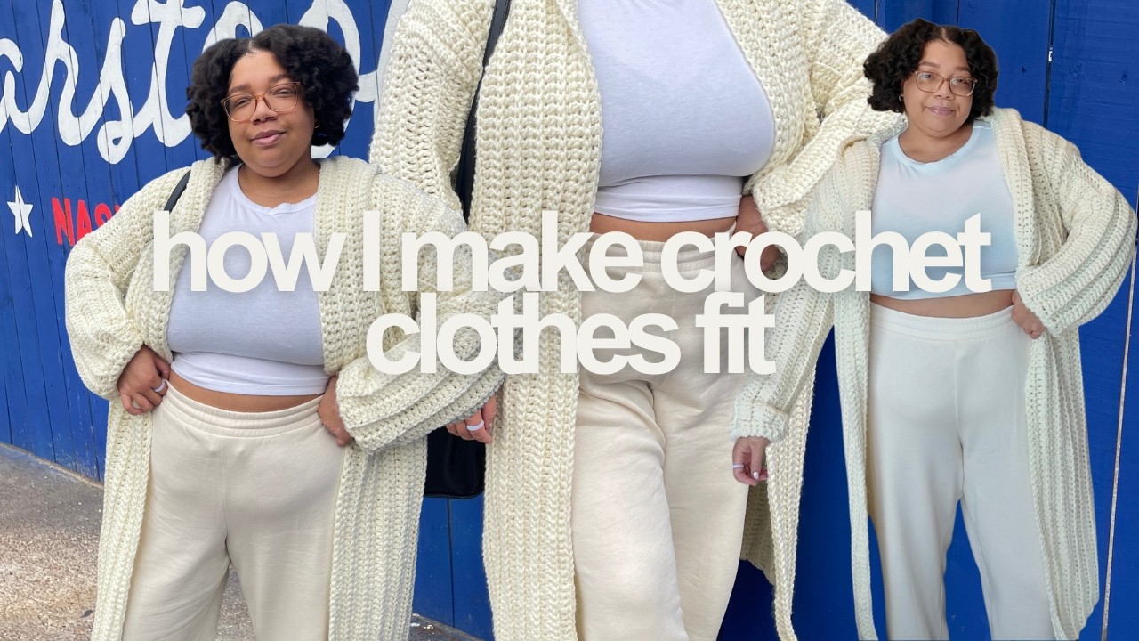 How I Crochet Clothes That Actually Fit My Plus Size Body | Crocheting a Chunky Cardigan