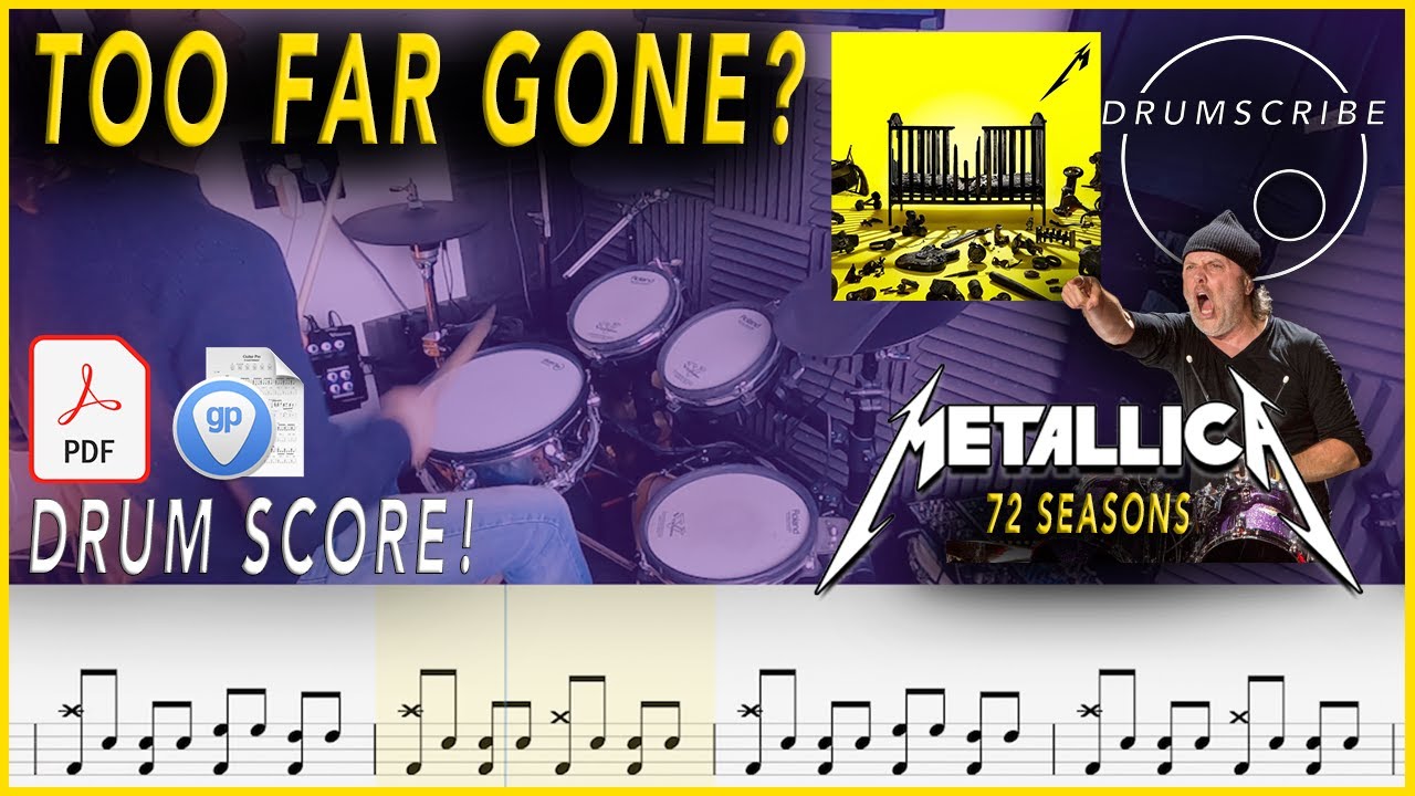 Too Far Gone? - METALLICA (72 Seasons) | DRUM SCORE Sheet Music | #94 DRUMSCRIBE