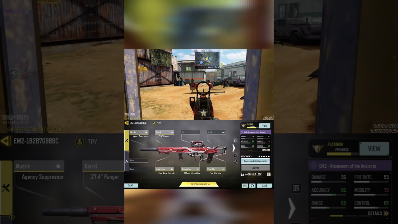 Best EM2 Gunsmith Codm | No Recoil EM2 Gunsmith #shorts #em2 #codm