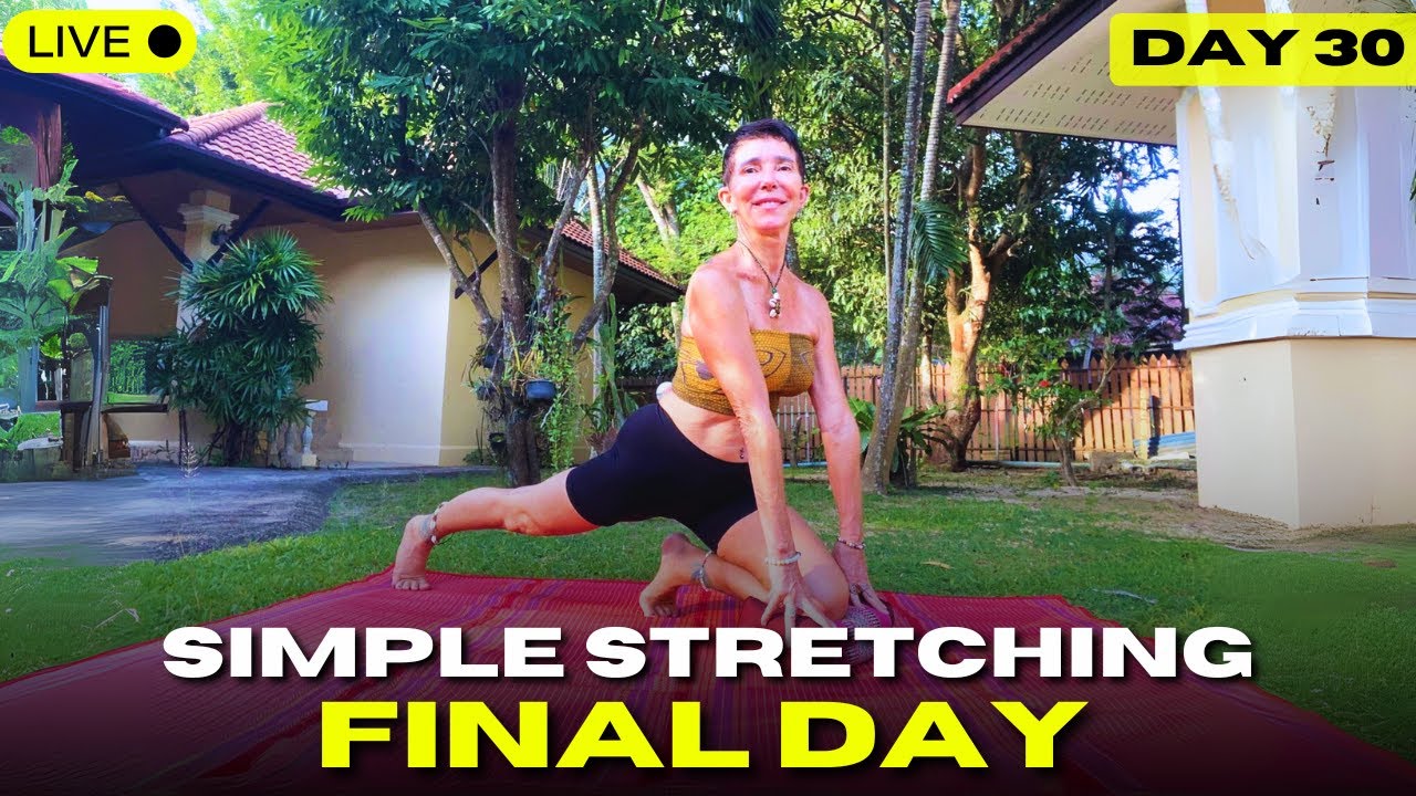 Simple Stretching Day 30 💪 Flex Abs | Good Vibes Thailand #squats #coreworkout #BeginnerFriendly