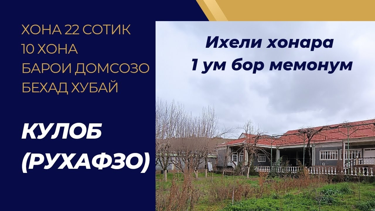 КУЛОБ (РУХАФЗО) 22 сотик 10 Хона тамошои хуб #nazuriev1