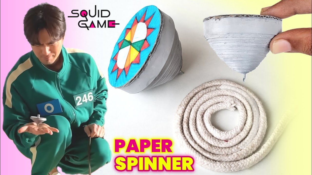 How to make squid game spinner Top , how to make spinning toy , squidgame toy making