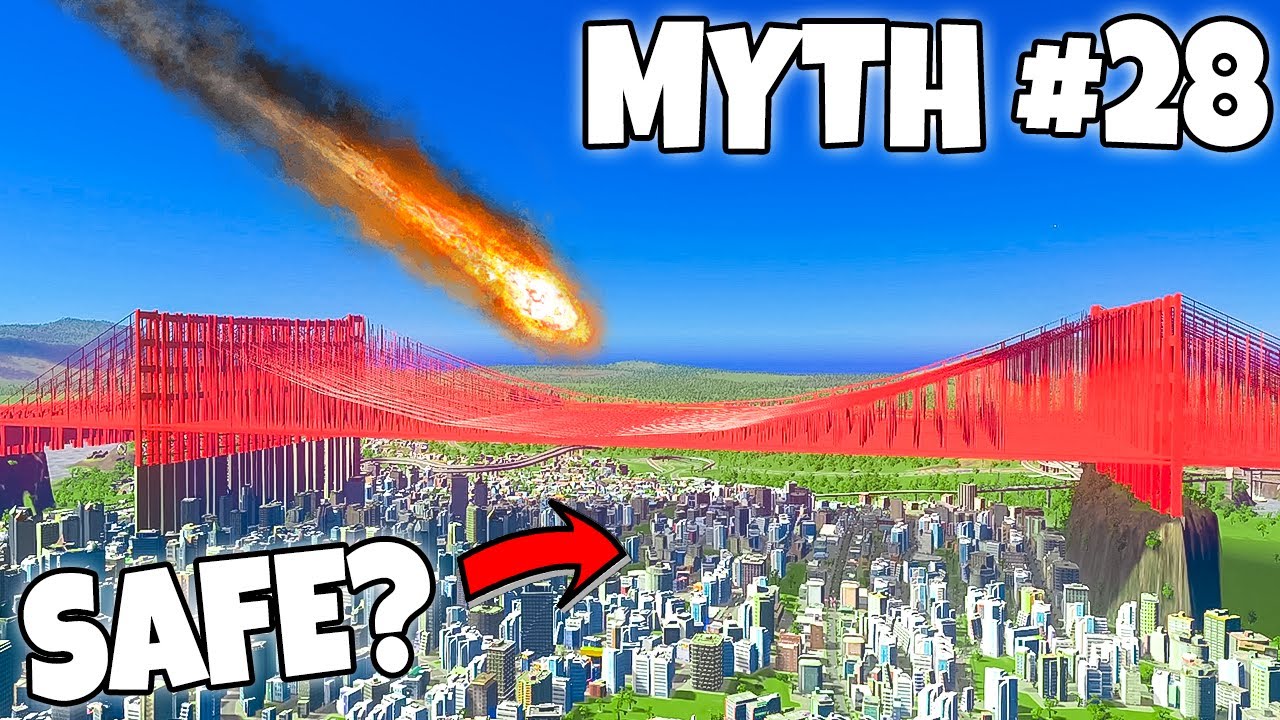 Can a bridge CATCH a meteor strike? Busting myths in Cities Skylines!
