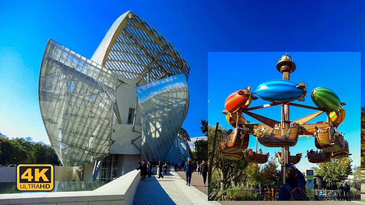 Paris Walking Tour - Jardin d'Acclimatation, Louis Vuitton Foundation (4K UHD)