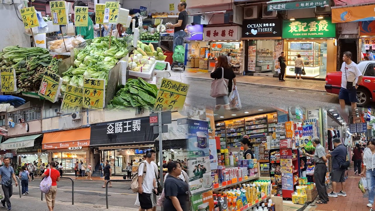 荃灣 | 平日買餸時間人流 | 川龍街 | 河背街 | 眾安街 | 海壩街 | 2025-5-6(星期二)實況