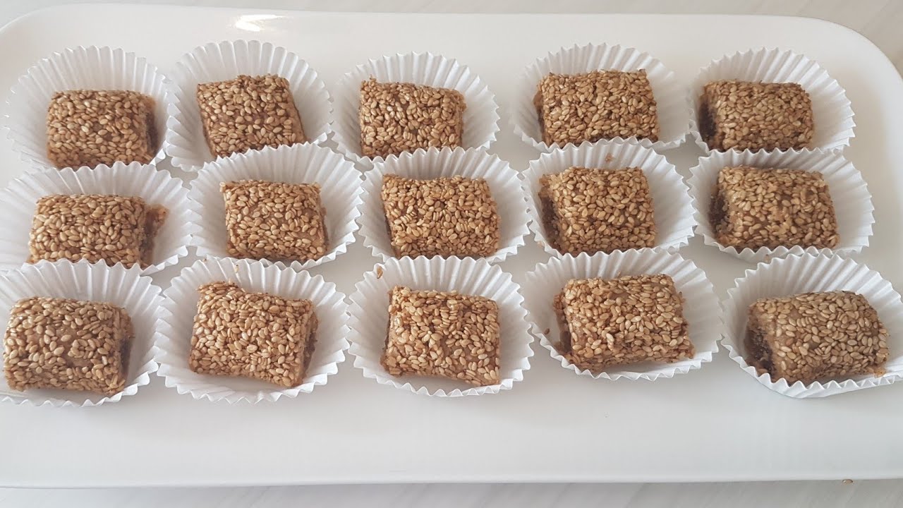 Gâteaux pour Aid sans cuisson...sésames et pâte de dattes#ramadan #aids
