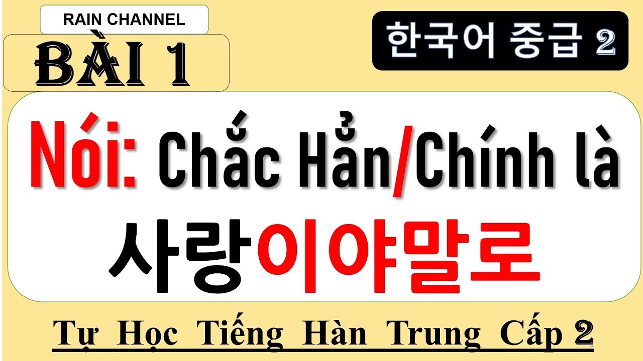 Bài 1: HọcNói: CHính là/quả thật N(이)야말로+ Đang định  V(으)려던 참이다 Tự học tiếng Hàn Trung cấp 2 online