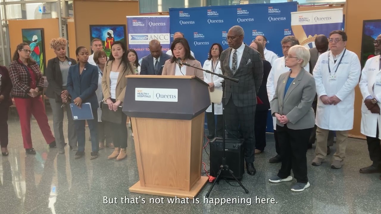 Meng Speaks Out Against Cuts to Medicaid at Queens Hospital