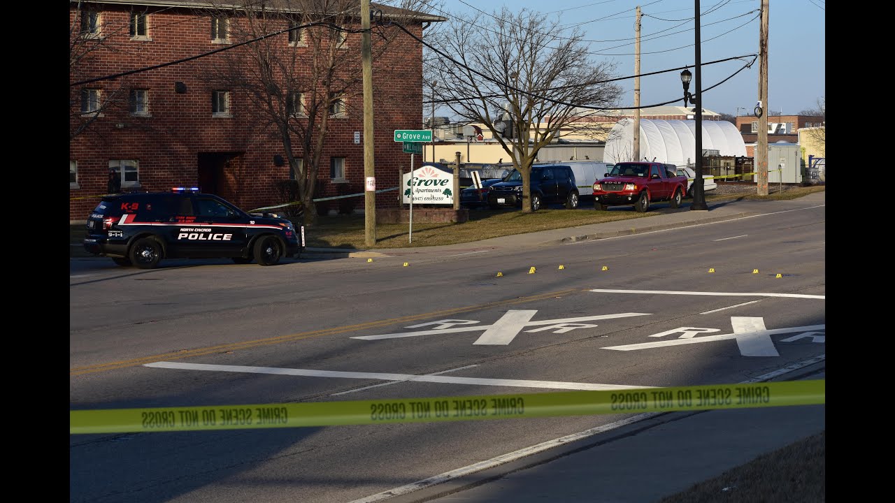 North Chicago PD and Lake County Major Crimes Task Force on Scene of a Shooting in North Chicago, IL