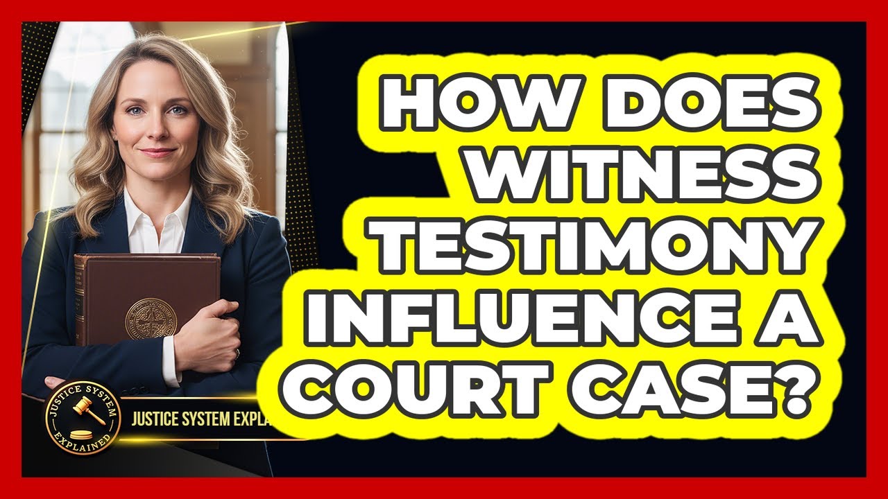 How Does Witness Testimony Influence A Court Case? - Justice System Explained