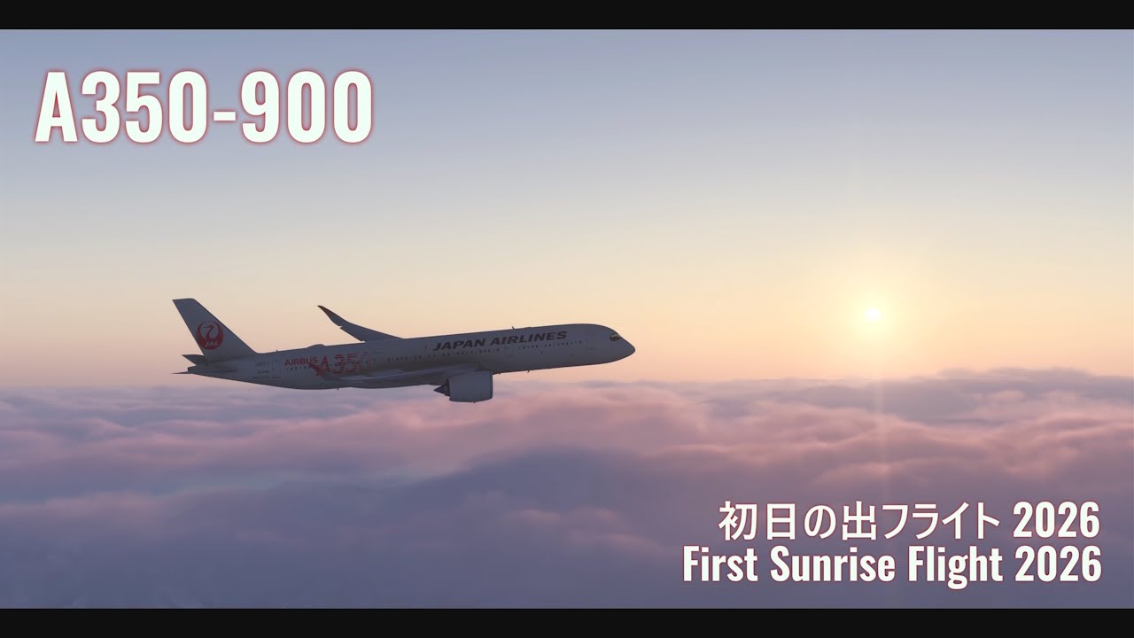 【MSFS 2024】2026 初日の出フライト | First Sunrise Flight | Tokyo | 日本航空 Japan Airlines | A350-900 | 4K