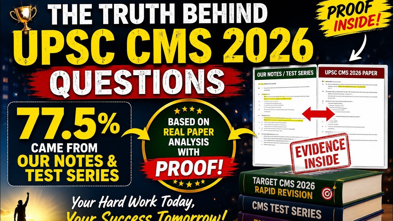 🔥 The Truth Behind UPSC CMS 2026 Questions | Proof: 77.5% Came From Our Notes & Test Series 