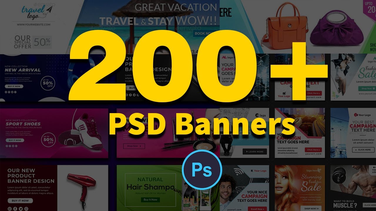 200+Banners Pack Download In PSD Files |Sheri Sk|
