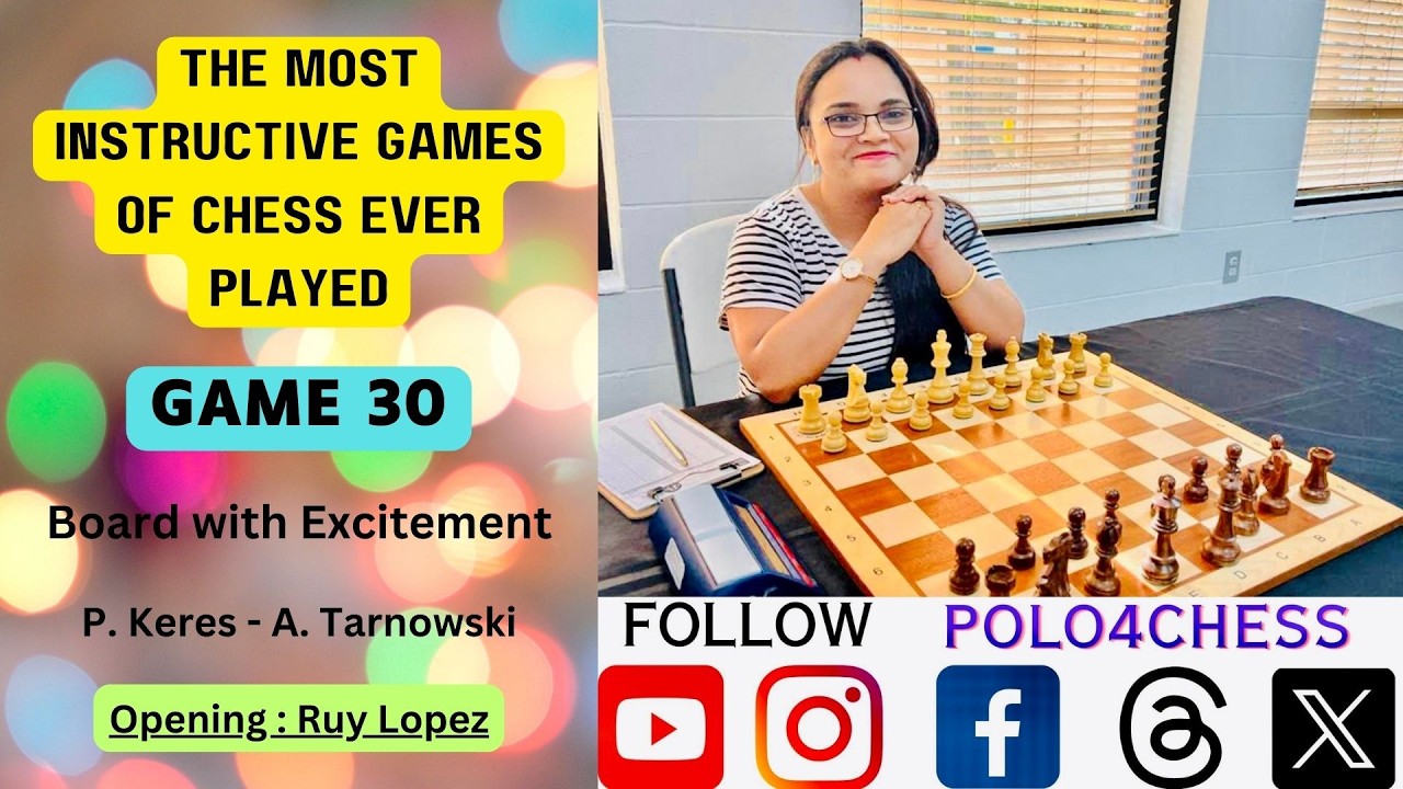 The Most Instructive Games of #Chess Ever Played | Game 30 | P. Keres - A. Tarnowski | Helsinki 1952