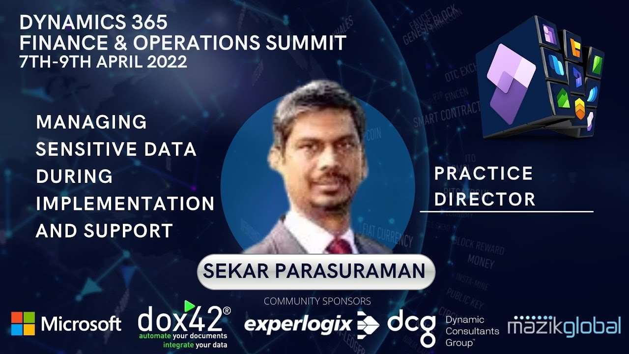 Managing sensitive data during implementation and support - Sekar Parasuraman.