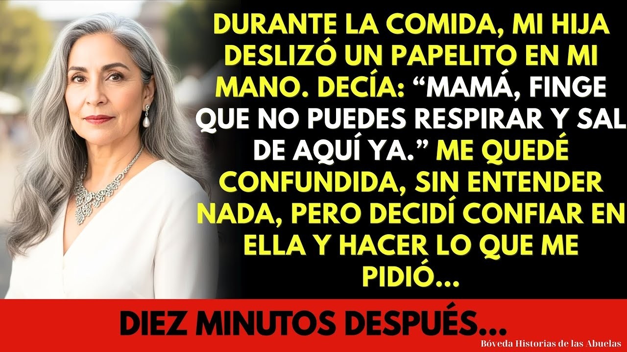 “Finge Que Estás Enferma y Sal de Aquí” , Me Escribió Mi Hija Durante la Comida… 10 Minutos Despu