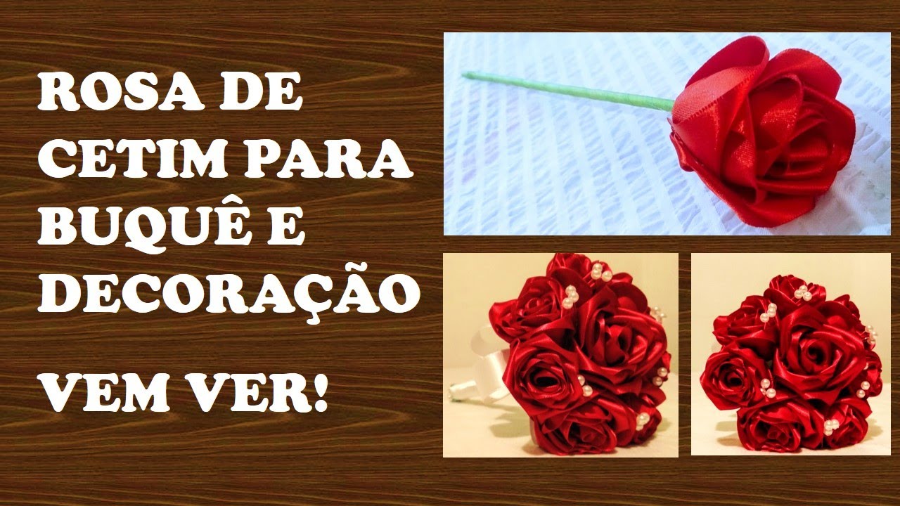 Rosa de Cetim para buquê, decoração e muito mais.