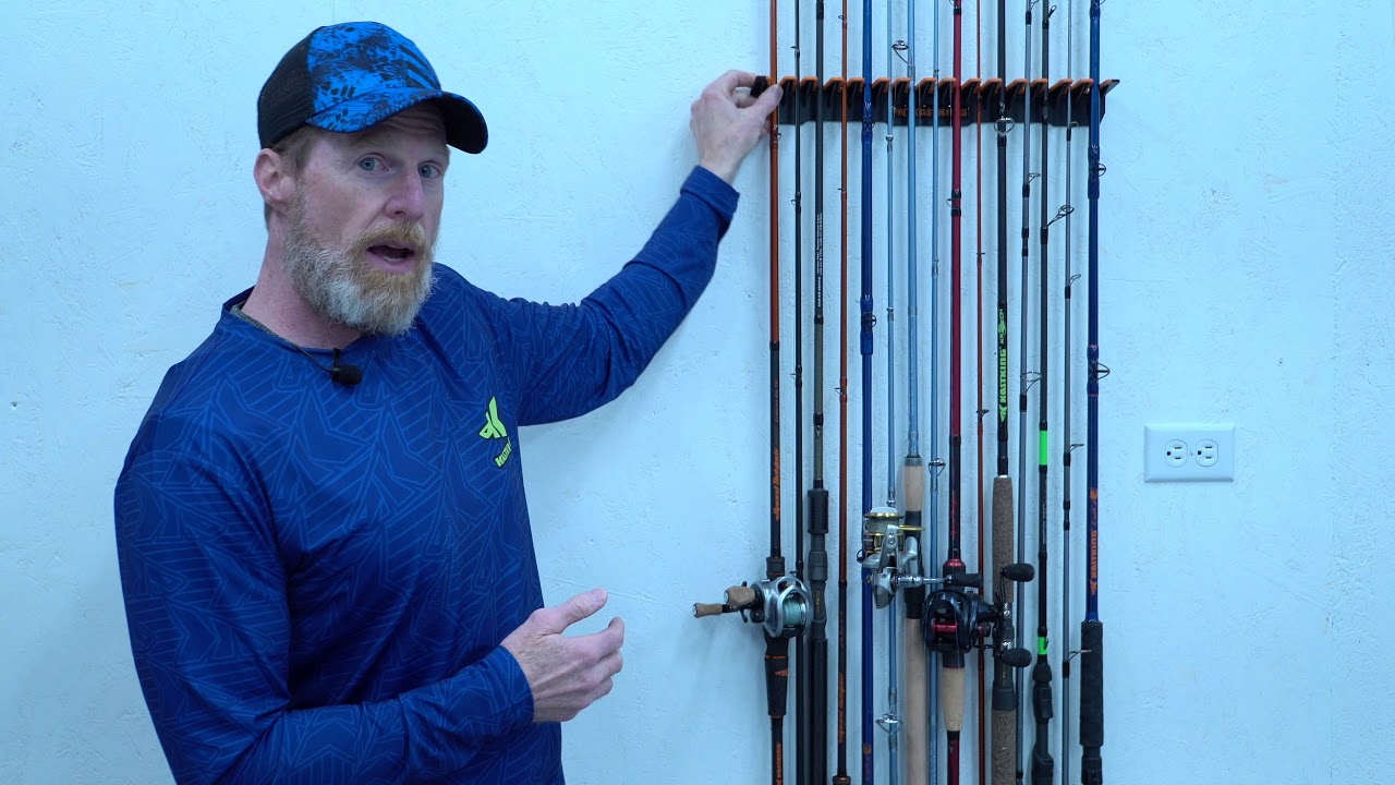 NEW KastKing V15 Vertical Wall Mounted Fishing Rod Rack - Stores 15 Fishing Rod Combos