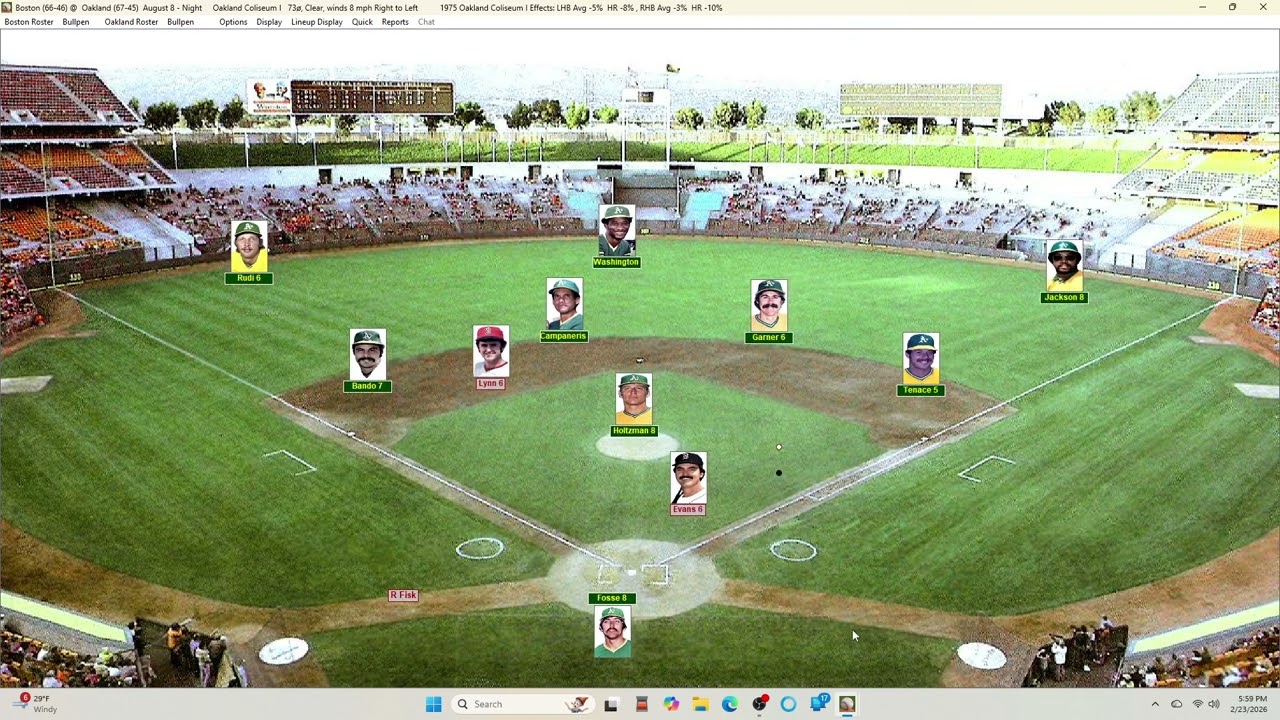 Action PC Baseball 8-8-75 Boston at Oakland