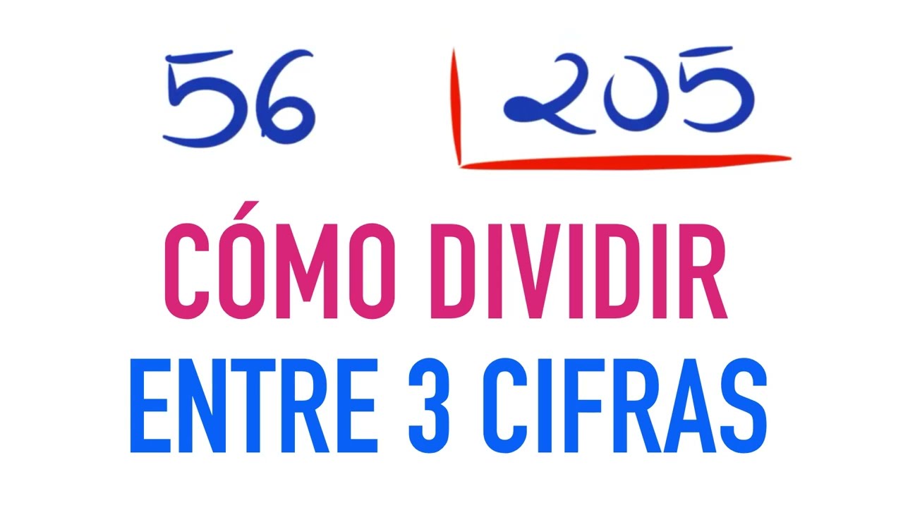 Cómo dividir entre 3 cifras cuando el dividendo es menor que el divisor  56 : 205