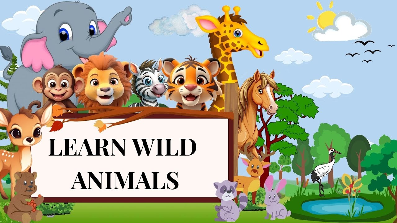 Wild animals for kids/Wild animals name/animals sound Forest animals/ Easy Learning-Raising Buds.
