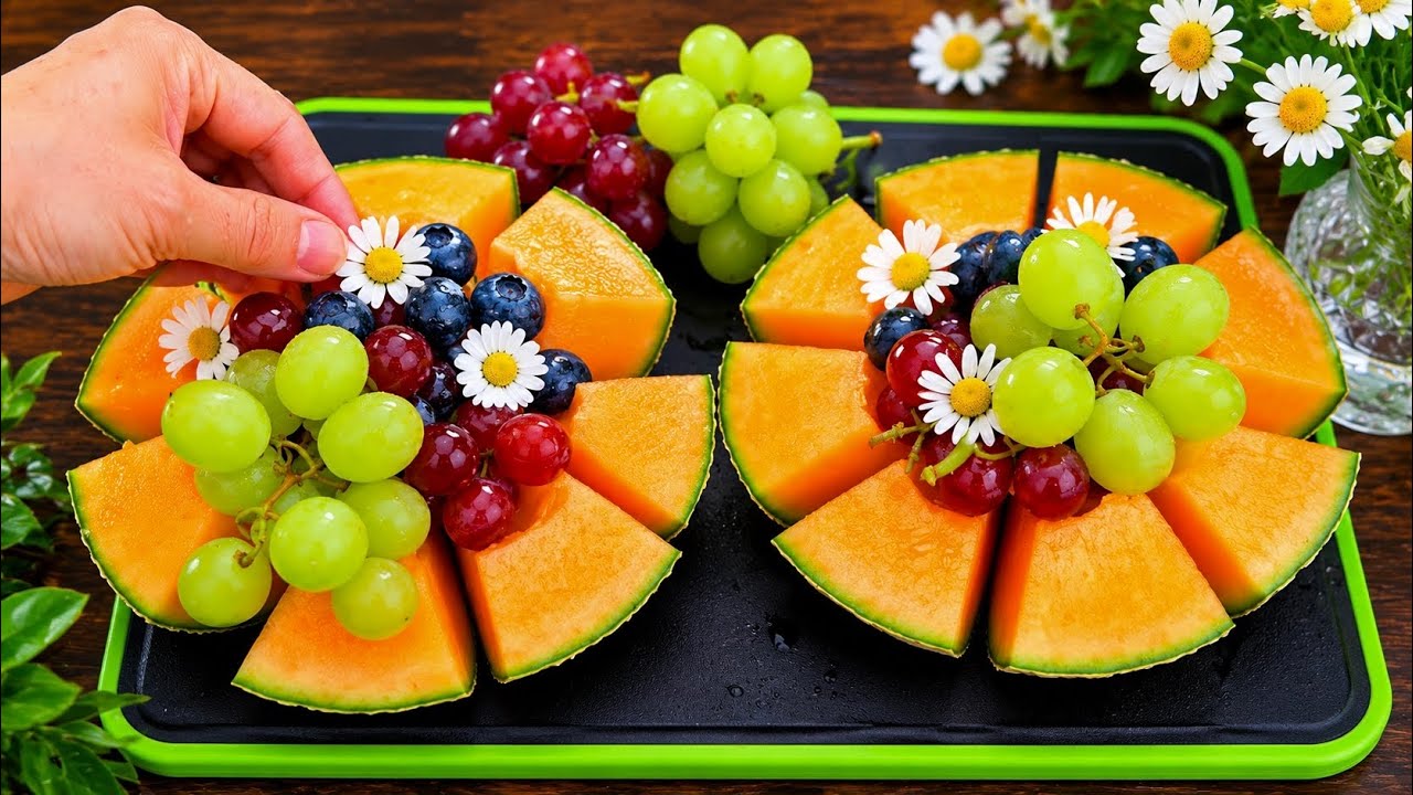 Easy Cantaloupe Melon Flower Carving for Beginners 