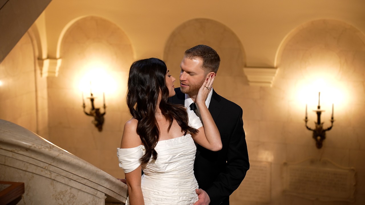Downtown Cleveland Engagement Session | Maria & Matthew at Cordelia and Cleveland Public Library