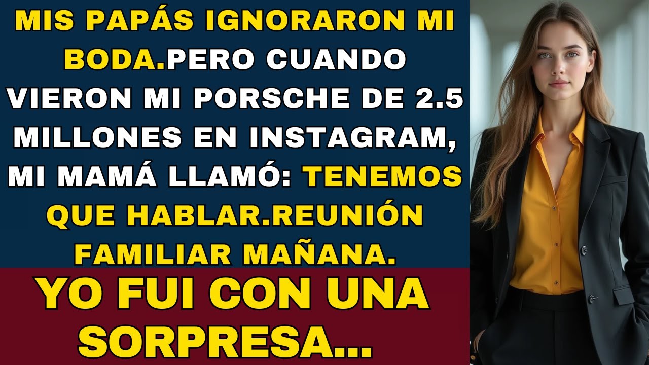 Mis papás ignoraron mi boda… pero cuando vieron mi Porsche de 2.5 millones de pesos, se acordaron...