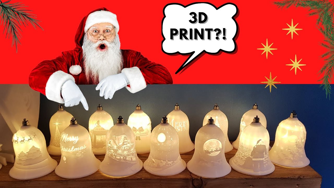 Magical 3D Printed Christmas Design! (Christmas Bell Lithophane)