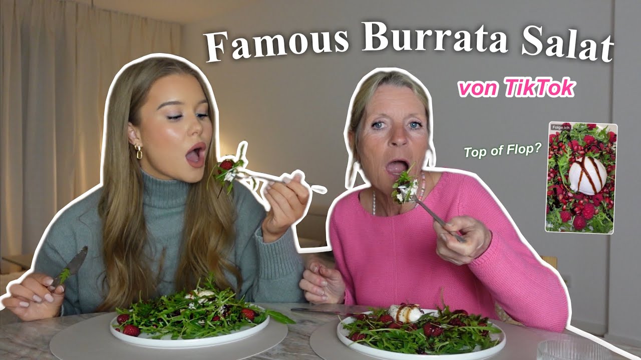 Wir machen den VIRALEN TikTok BURRATA SALAT nach 🥗| Mukbang