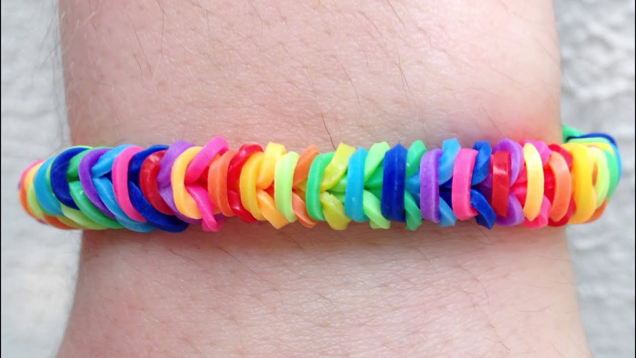 Como fazer pulseiras de elástico: Tight Rope Armband #LoomBands (sem tear)