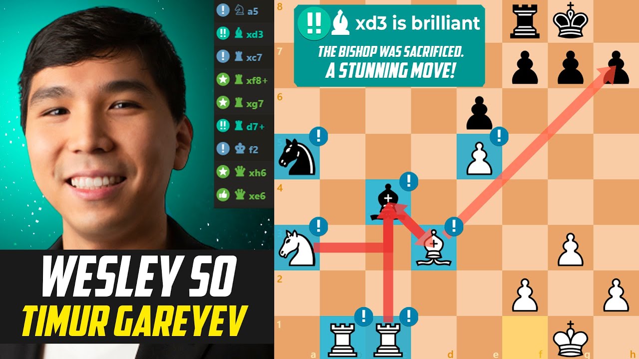 2 Brilliant Moves by Wesley So in a game against Timur Gareyev - Saint Louis USA 2019