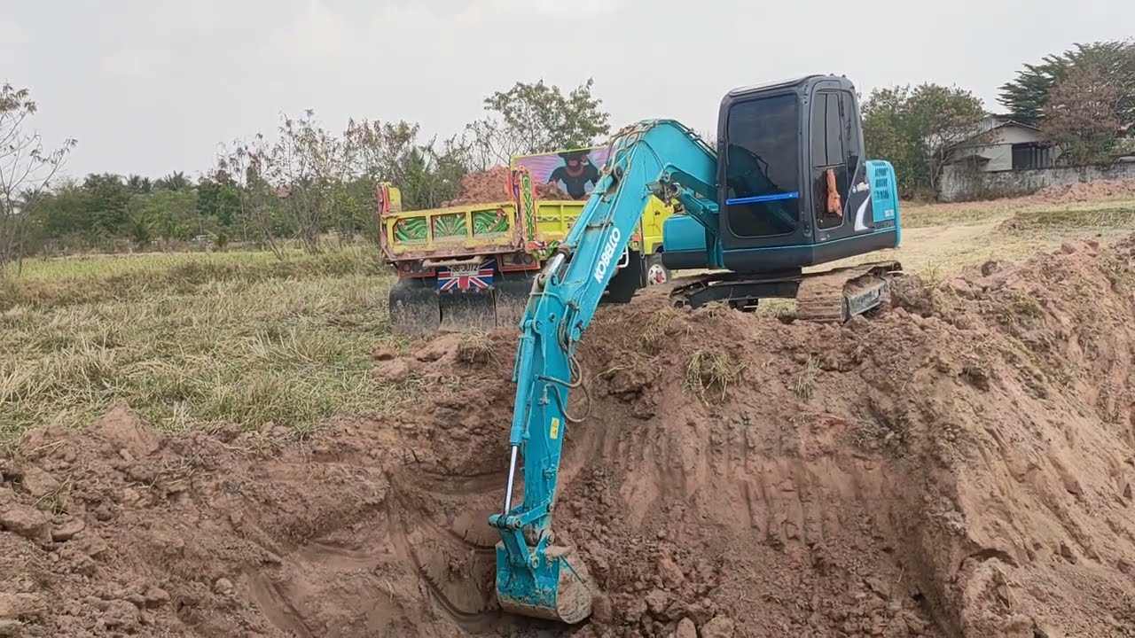 ล้วงสุดบูม KOBELCO SK75 SUPER ลุยงานทอย ใหม่สองคนเอาอยู่
