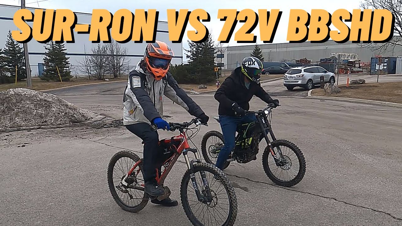 Sur ron vs 72v Bafang BBSHD Race!