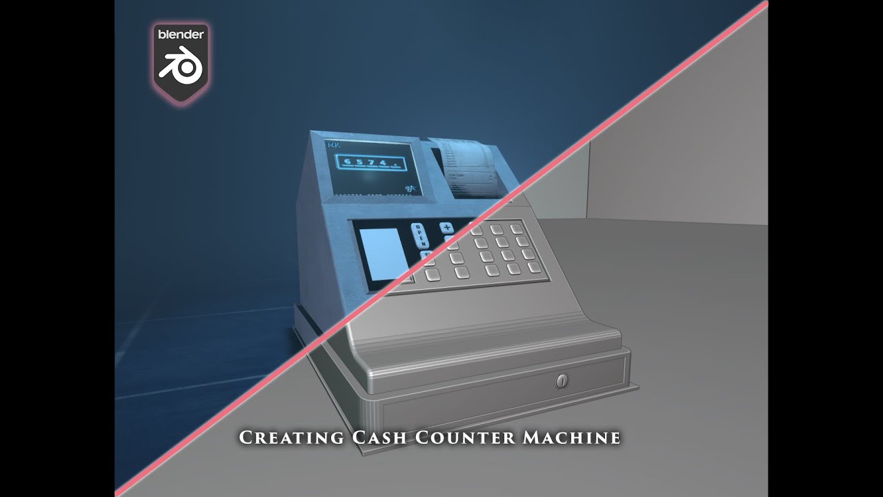 Cash counter machine in Blender, Timelapse process video- Blender |2022