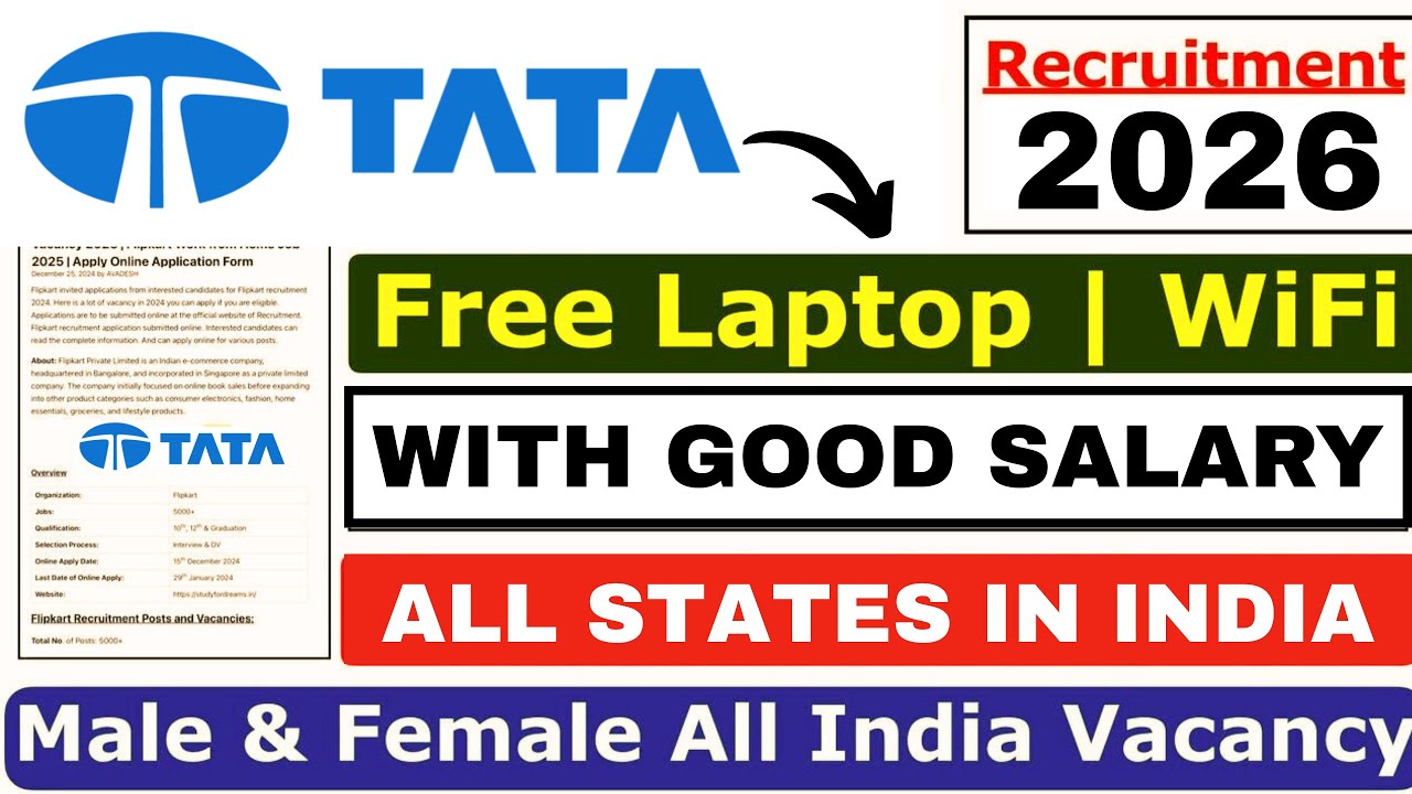 🔴 Tata Jobs 2026 | Work From Home & In-Office Vacancies | Tata Recruitment 2026 🔥